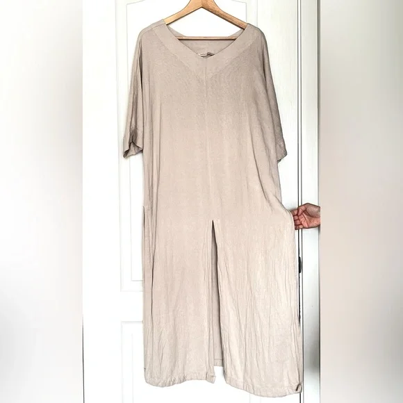 Soft Surroundings Boho Linen Blend Maxi Dress, L Lagenlook Oversized Resortwear - Picture 4 of 14